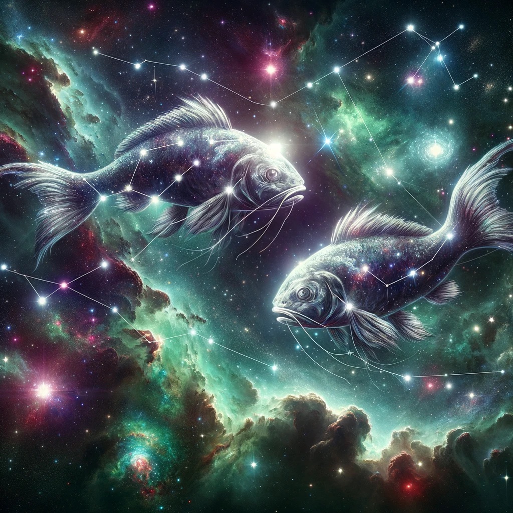 pisces zodiac sign with two fishes